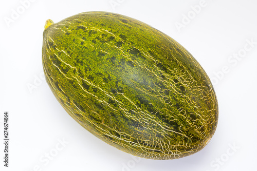 Melón piel de sapo con fondo blanco