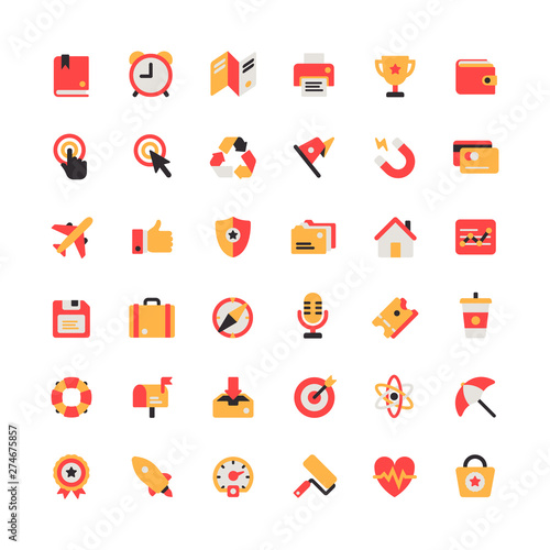 Flat Icon Set - Four Color - Set 01