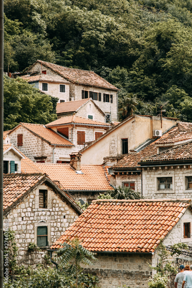 Cozy corners of Montenegro. Panorama of the city of Kotor and the details of the streets. Cozy corners of Montenegro. Panorama of the city of Kotor and the details of the streets.