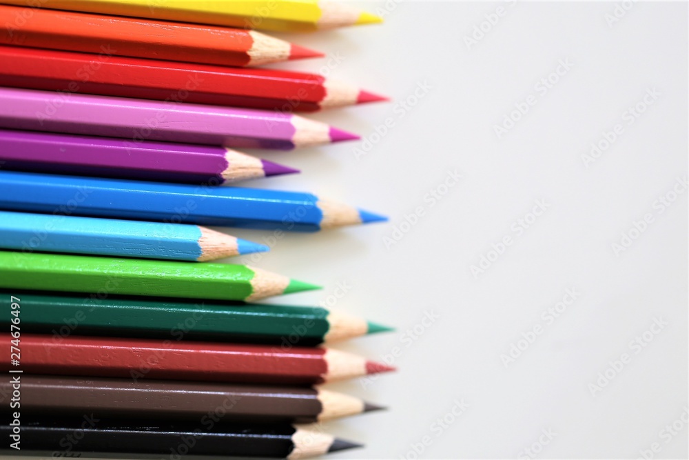 color pencils isolated on white background color pencils isolated on white background