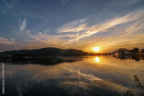 sunset over lake © Lakshya