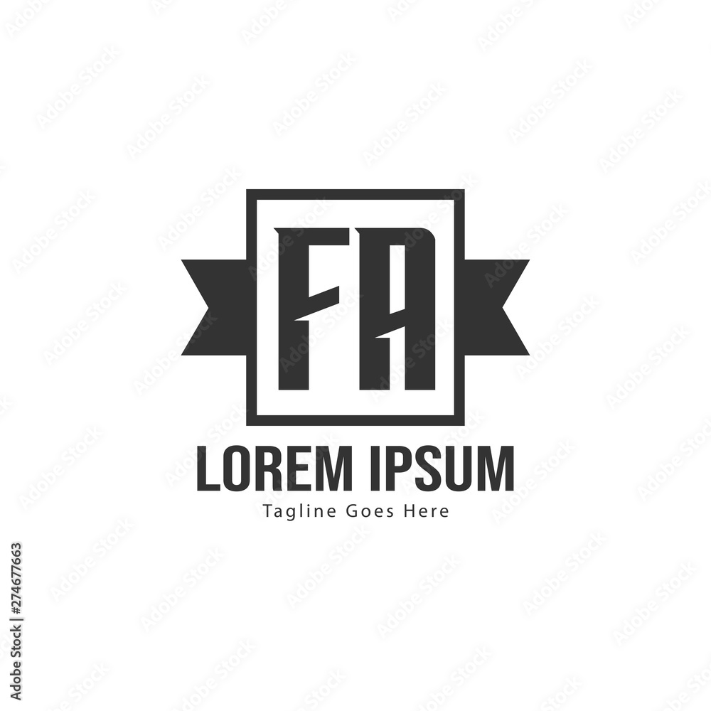 Initial FA logo template with modern frame. Minimalist FA letter logo vector illustration Initial FA logo template with modern frame. Minimalist FA letter logo vector illustration