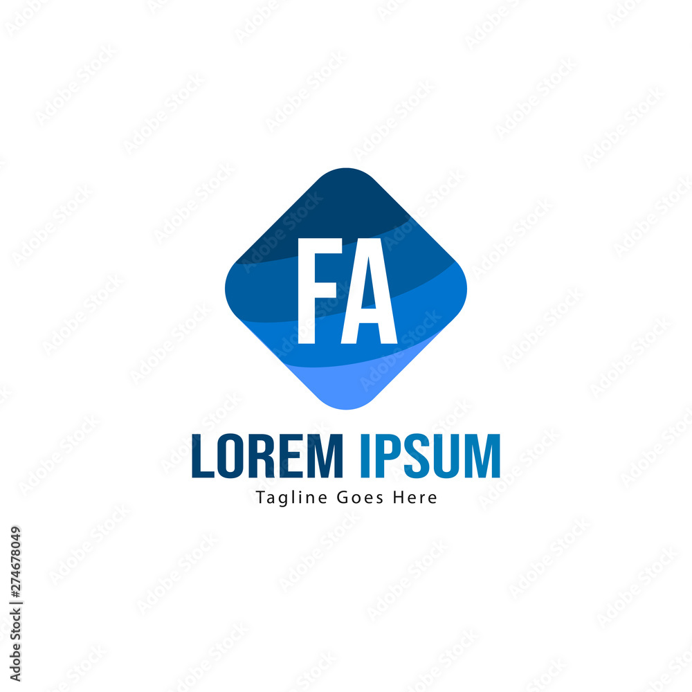 Initial FA logo template with modern frame. Minimalist FA letter logo vector illustration Initial FA logo template with modern frame. Minimalist FA letter logo vector illustration