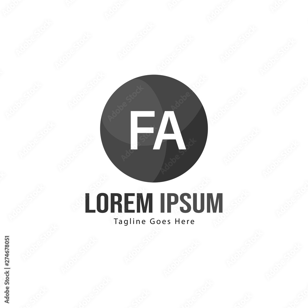Initial FA logo template with modern frame. Minimalist FA letter logo vector illustration Initial FA logo template with modern frame. Minimalist FA letter logo vector illustration