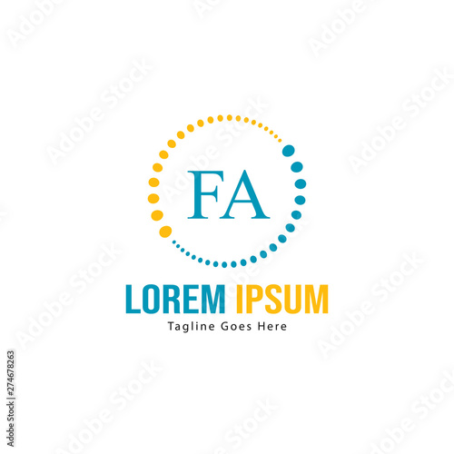 Free Download Initial FA logo template with modern frame. Minimalist FA letter logo vector illustration - GFXLoad