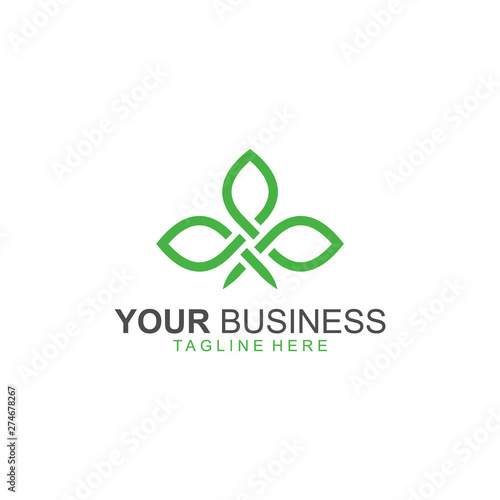 Cannabis Leaf Line Art Logo design inspiration