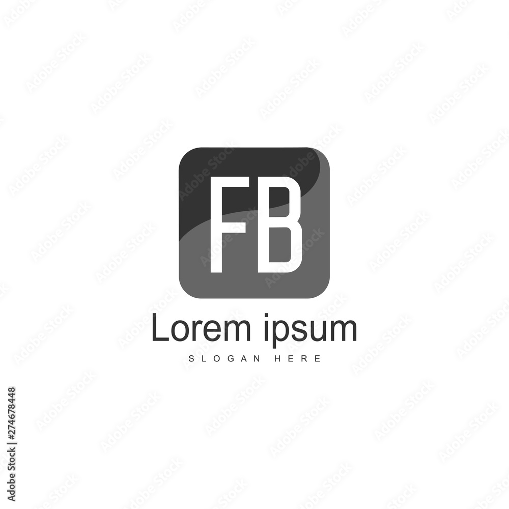Fototapeta premium Initial FB logo template with modern frame. Minimalist FB letter logo vector illustration
