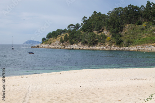 landscape of the beach with sea and sand  galicia