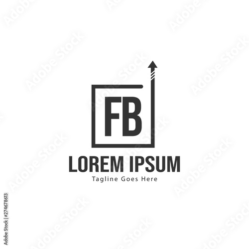 Initial FB logo template with modern frame. Minimalist FB letter logo vector illustration © Robani