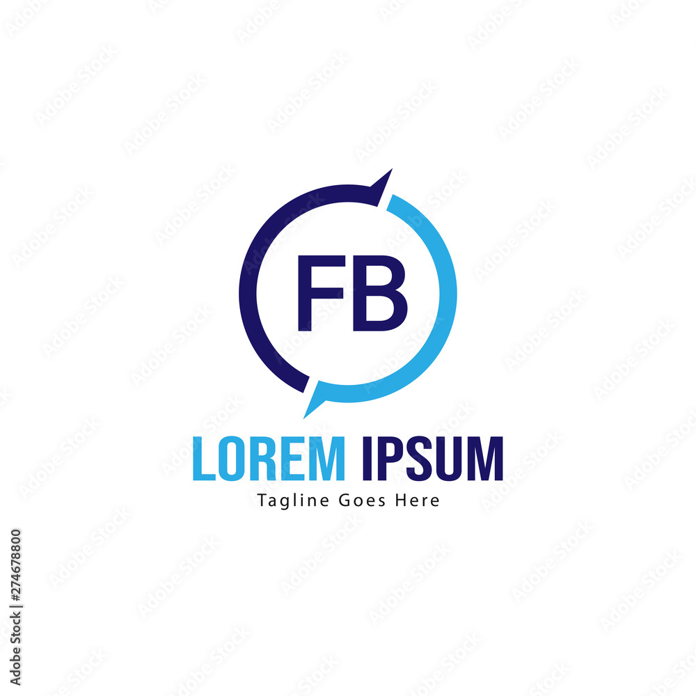Initial FB logo template with modern frame. Minimalist FB letter logo vector illustration Initial FB logo template with modern frame. Minimalist FB letter logo vector illustration