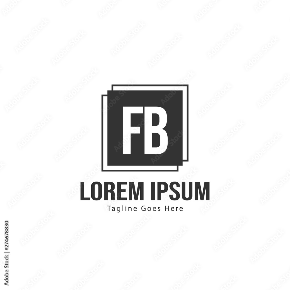 Initial FB logo template with modern frame. Minimalist FB letter logo vector illustration Initial FB logo template with modern frame. Minimalist FB letter logo vector illustration