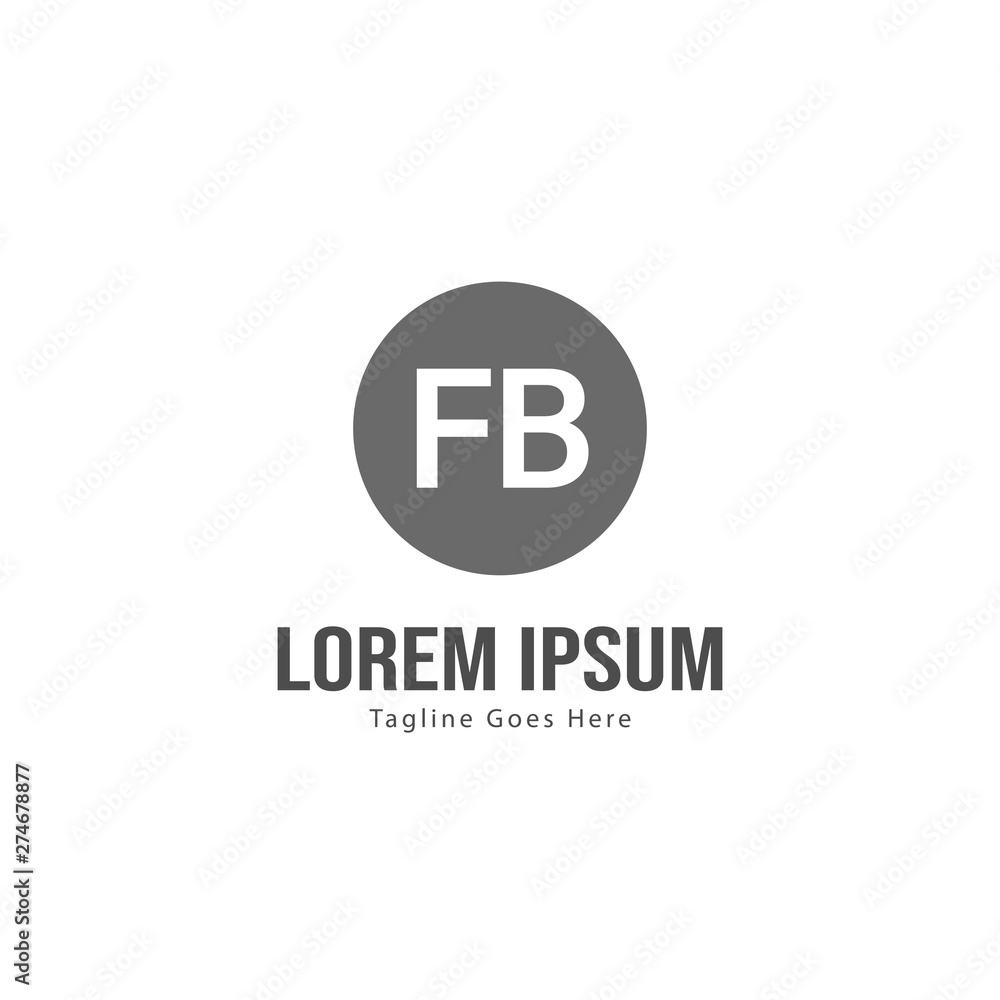 Initial FB logo template with modern frame. Minimalist FB letter logo vector illustration Initial FB logo template with modern frame. Minimalist FB letter logo vector illustration