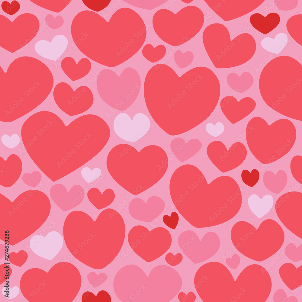 Cute pink,white,red color heart seamless background