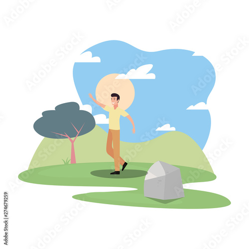 man character in the park outdoor