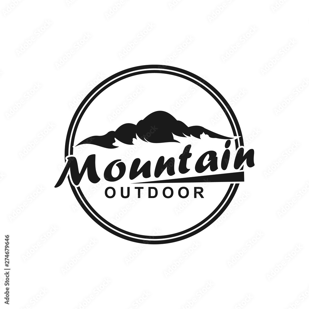 Naklejka premium vector mountain and outdoor adventures logo design inspiration