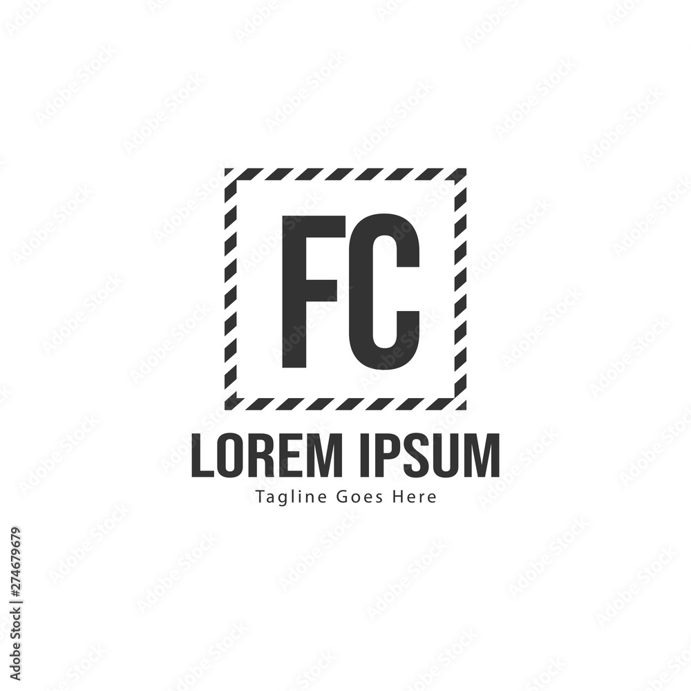 Initial FC logo template with modern frame. Minimalist FC letter logo vector illustration Initial FC logo template with modern frame. Minimalist FC letter logo vector illustration