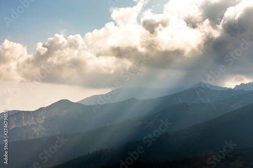 rays of light falling on the mountains © Adga
