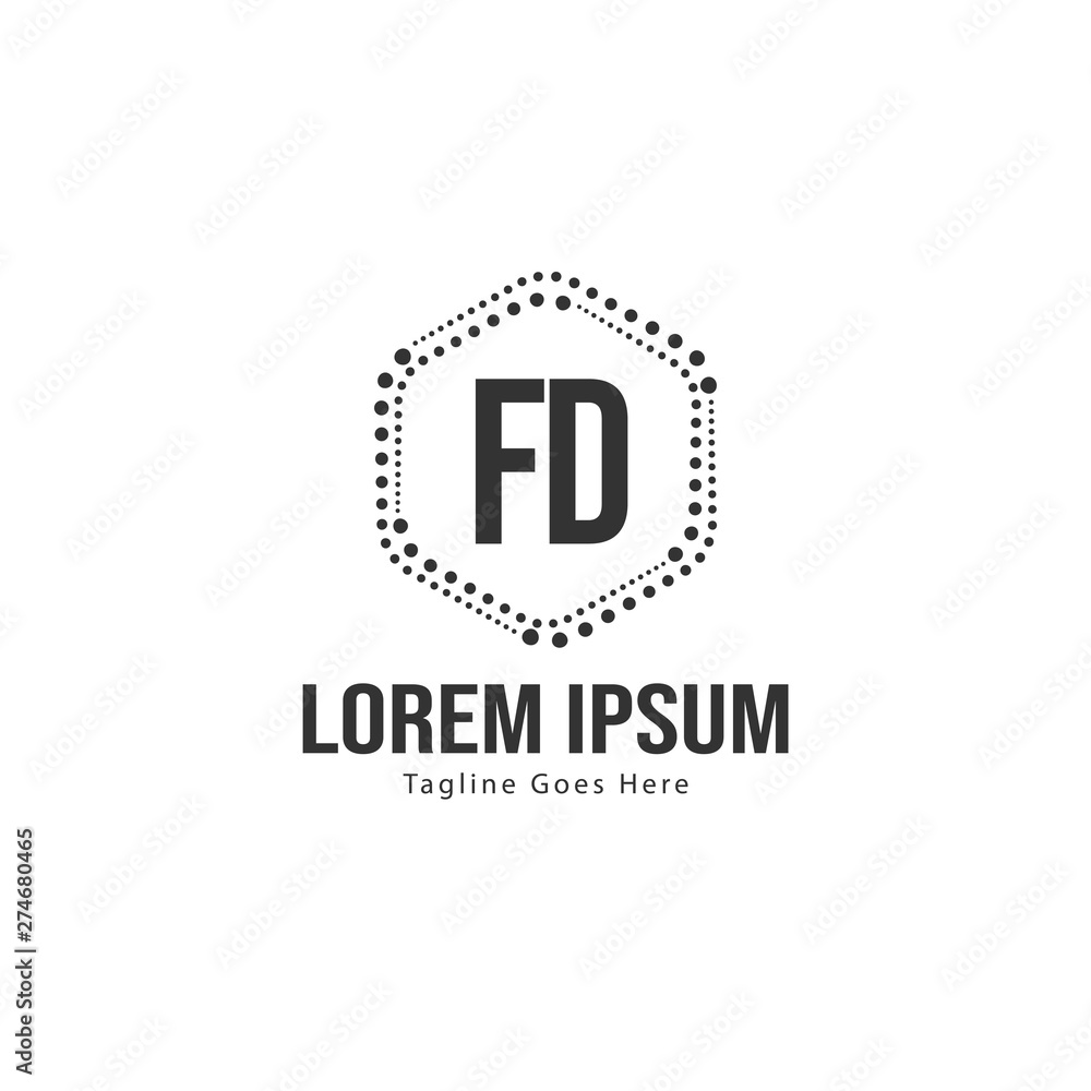 Initial FD logo template with modern frame. Minimalist FD letter logo vector illustration Initial FD logo template with modern frame. Minimalist FD letter logo vector illustration