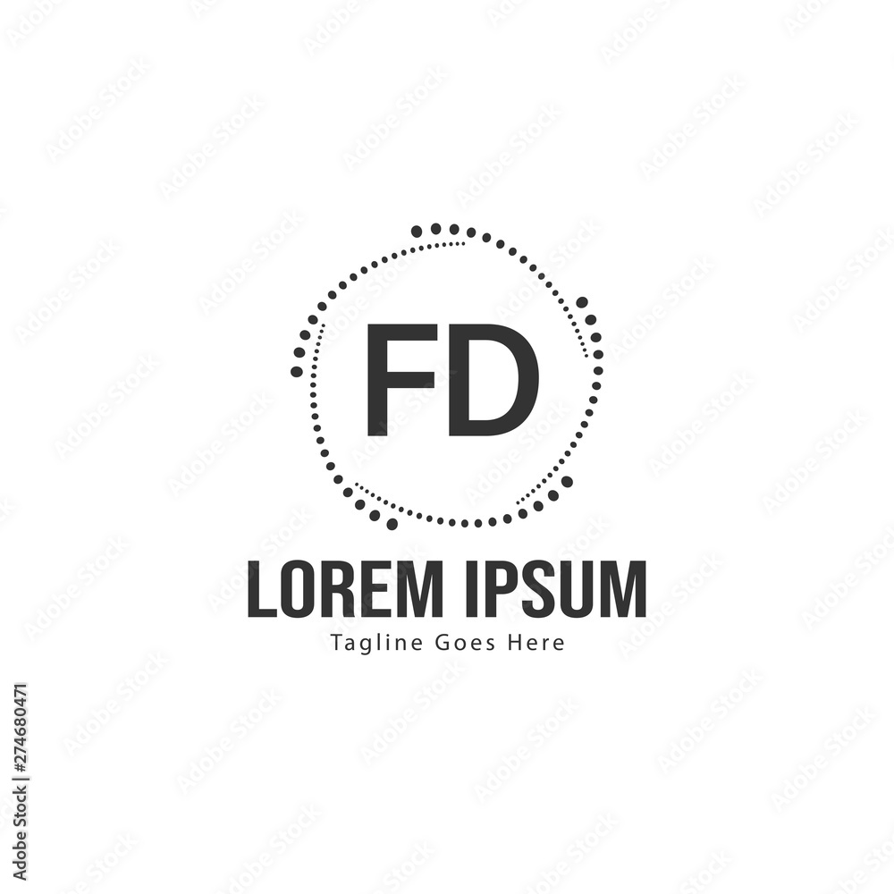 Initial FD logo template with modern frame. Minimalist FD letter logo vector illustration Initial FD logo template with modern frame. Minimalist FD letter logo vector illustration