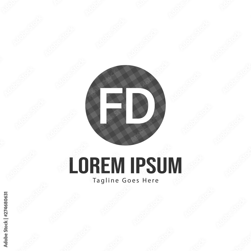 Initial FD logo template with modern frame. Minimalist FD letter logo vector illustration Initial FD logo template with modern frame. Minimalist FD letter logo vector illustration