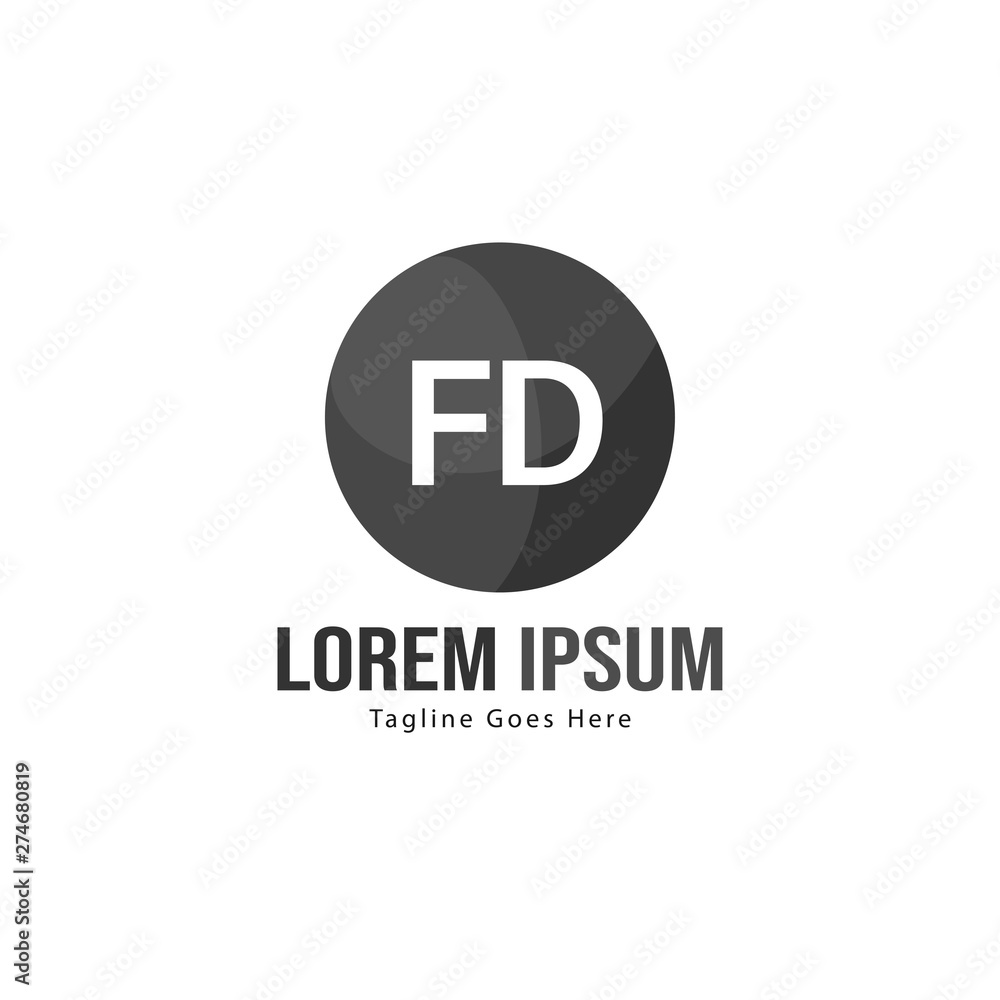 Initial FD logo template with modern frame. Minimalist FD letter logo vector illustration Initial FD logo template with modern frame. Minimalist FD letter logo vector illustration