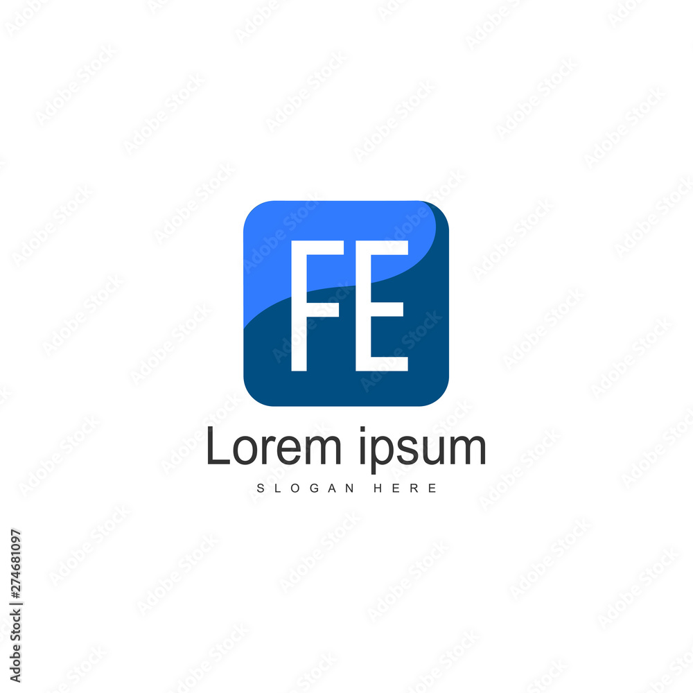 Initial FE logo template with modern frame. Minimalist FE letter logo vector illustration Initial FE logo template with modern frame. Minimalist FE letter logo vector illustration