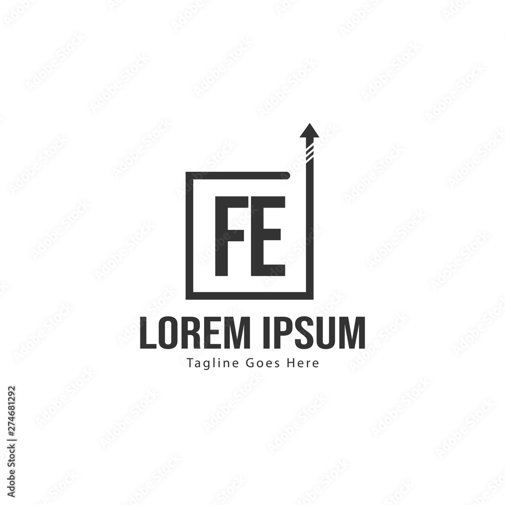 Initial FE logo template with modern frame. Minimalist FE letter logo vector illustration Initial FE logo template with modern frame. Minimalist FE letter logo vector illustration