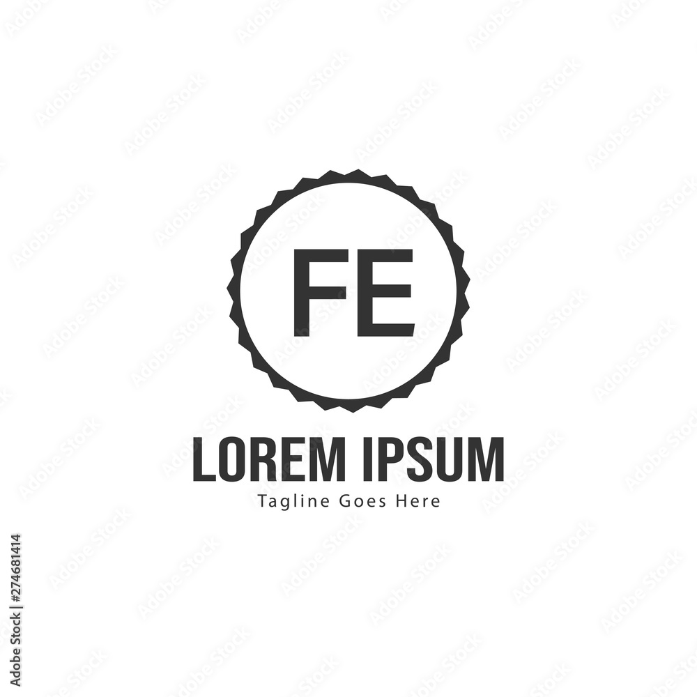 Initial FE logo template with modern frame. Minimalist FE letter logo vector illustration Initial FE logo template with modern frame. Minimalist FE letter logo vector illustration