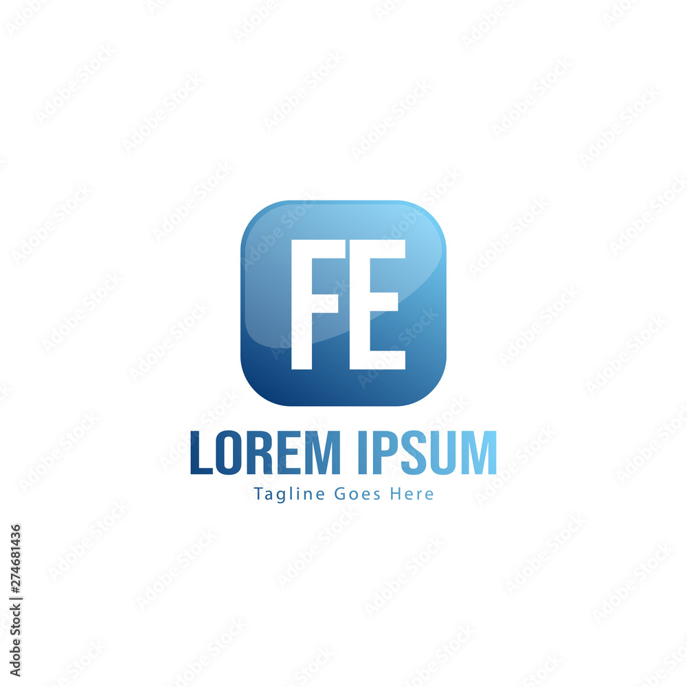 Initial FE logo template with modern frame. Minimalist FE letter logo vector illustration Initial FE logo template with modern frame. Minimalist FE letter logo vector illustration