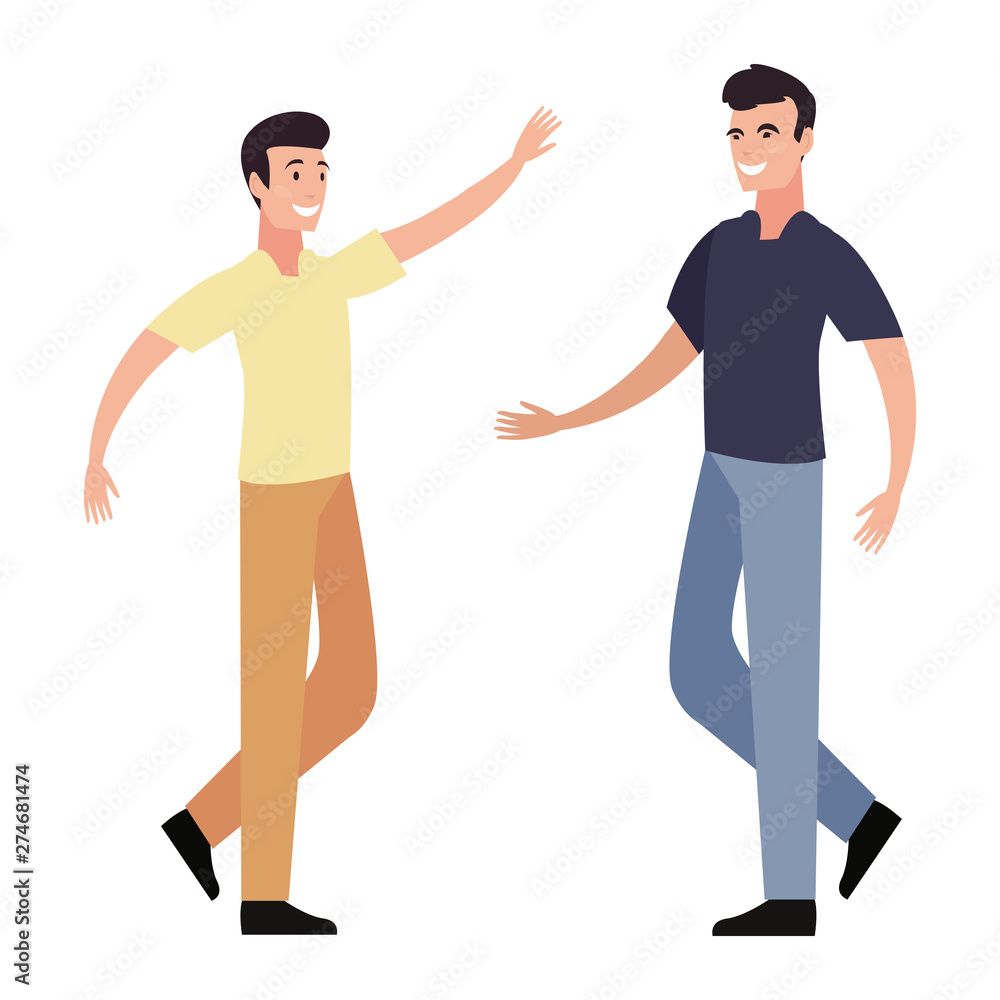 two men avatars on white background two men avatars on white background
