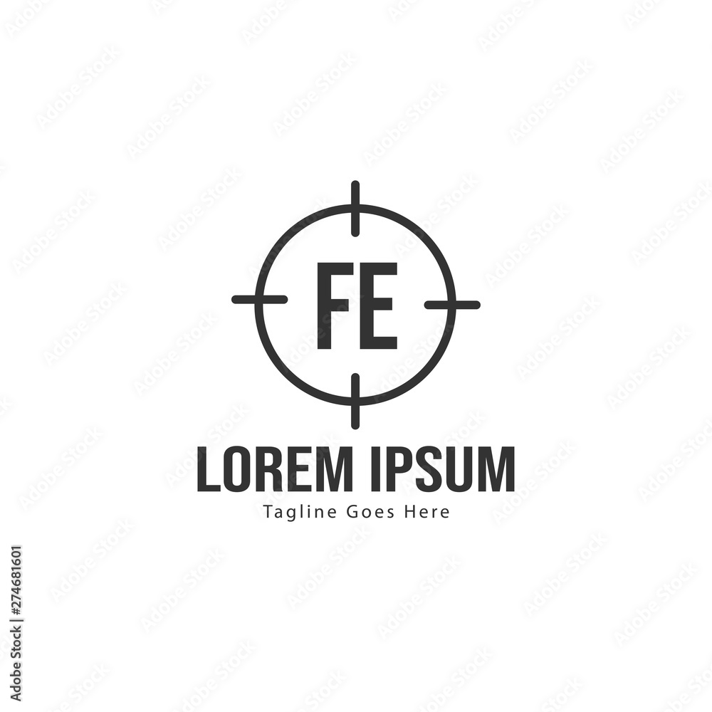 Initial FE logo template with modern frame. Minimalist FE letter logo vector illustration Initial FE logo template with modern frame. Minimalist FE letter logo vector illustration