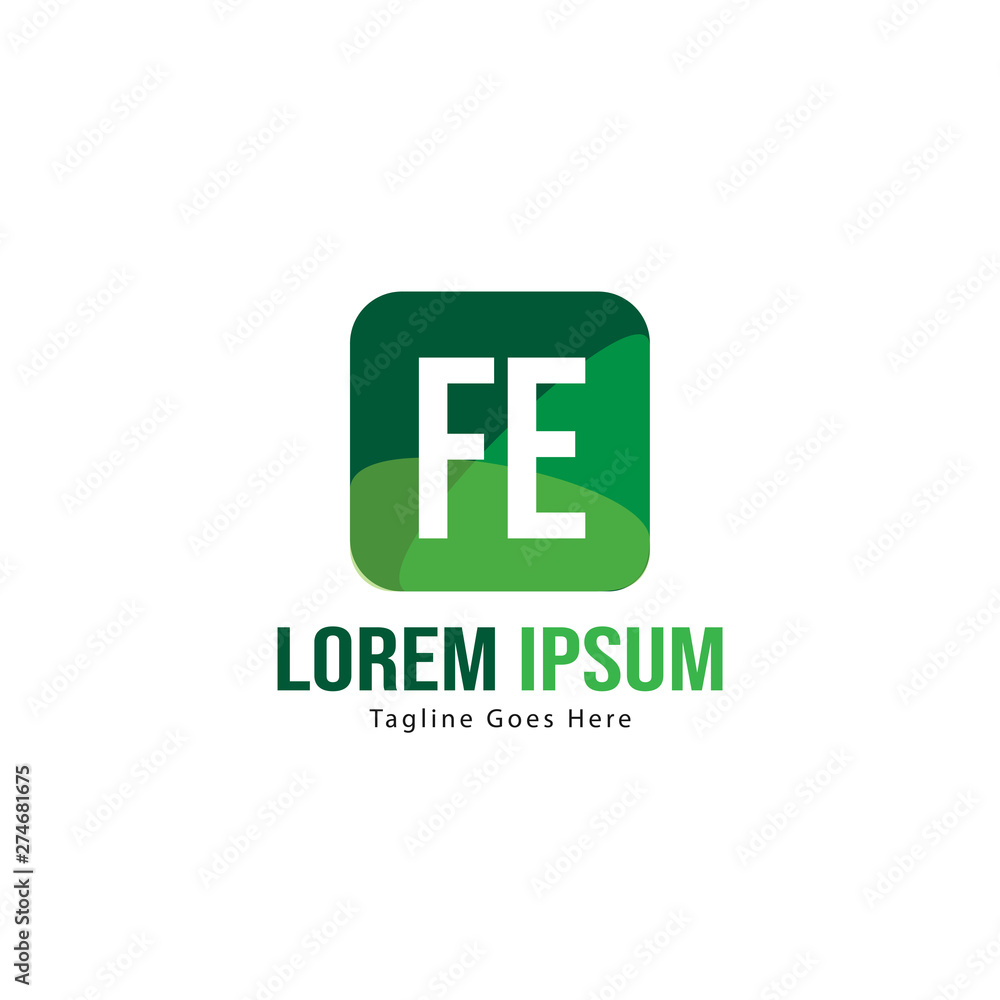 Initial FE logo template with modern frame. Minimalist FE letter logo vector illustration Initial FE logo template with modern frame. Minimalist FE letter logo vector illustration