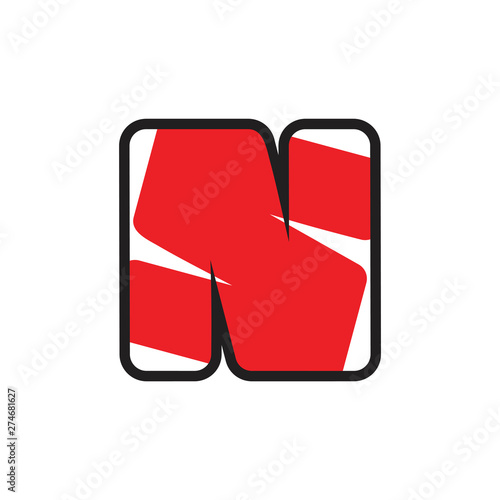 letter ns simple logo vector