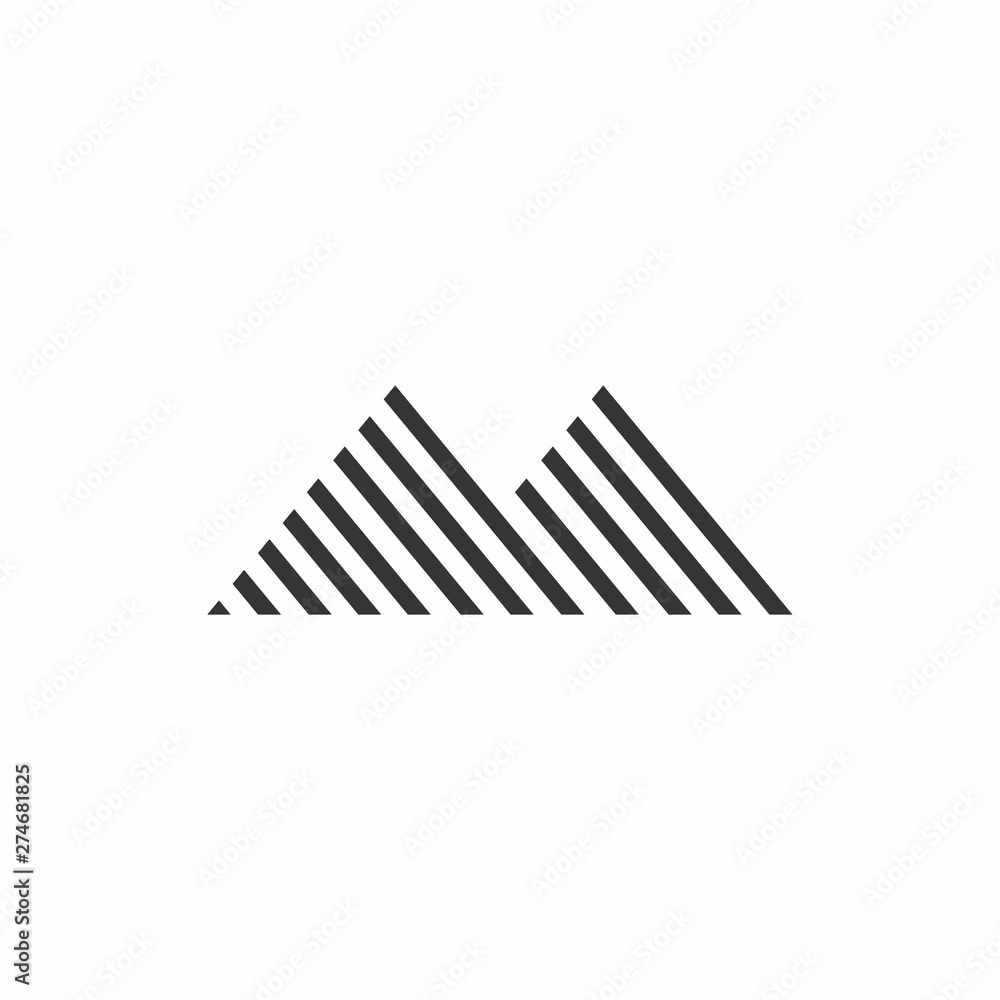 stripes thin line mountain decoration logo