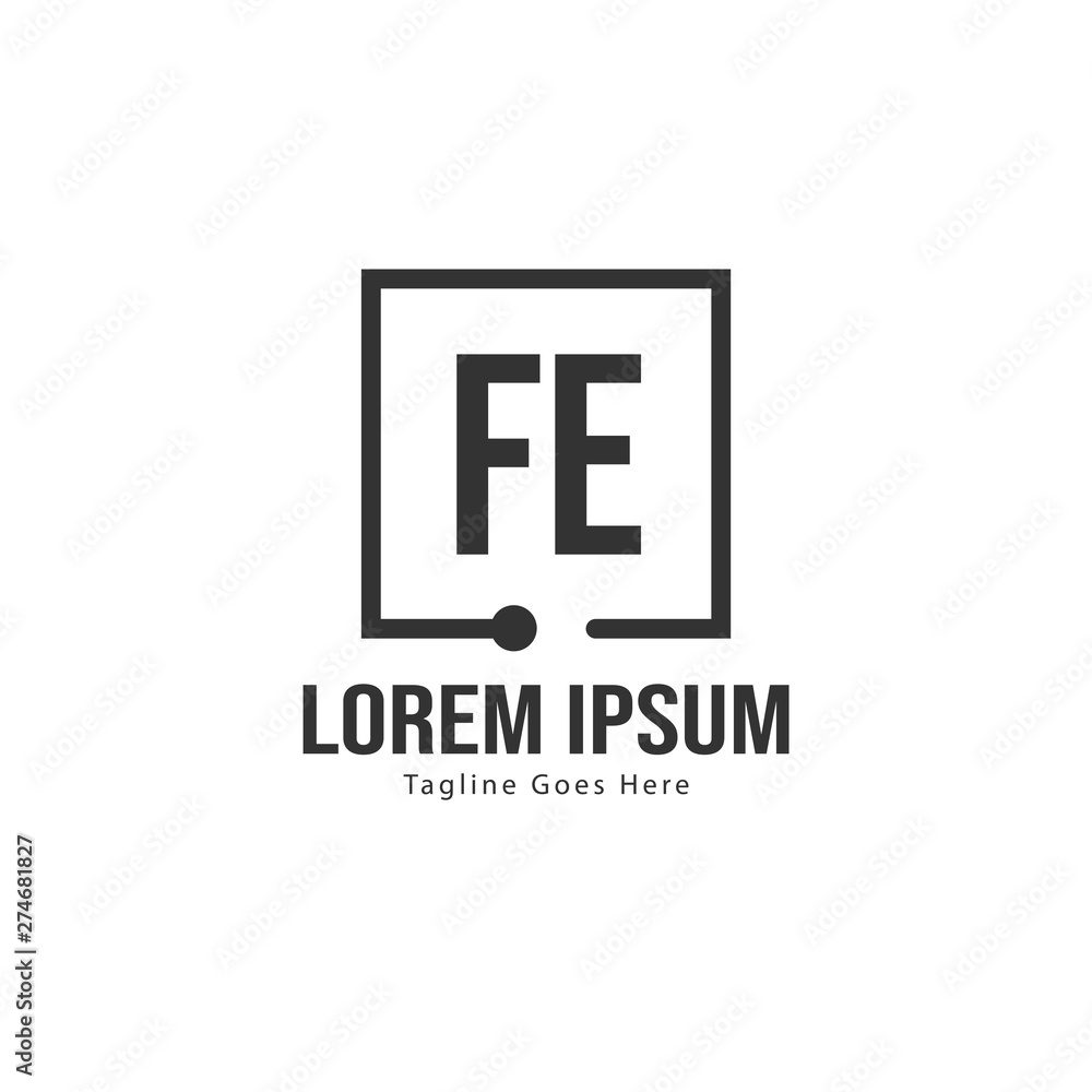 Initial FE logo template with modern frame. Minimalist FE letter logo vector illustration Initial FE logo template with modern frame. Minimalist FE letter logo vector illustration