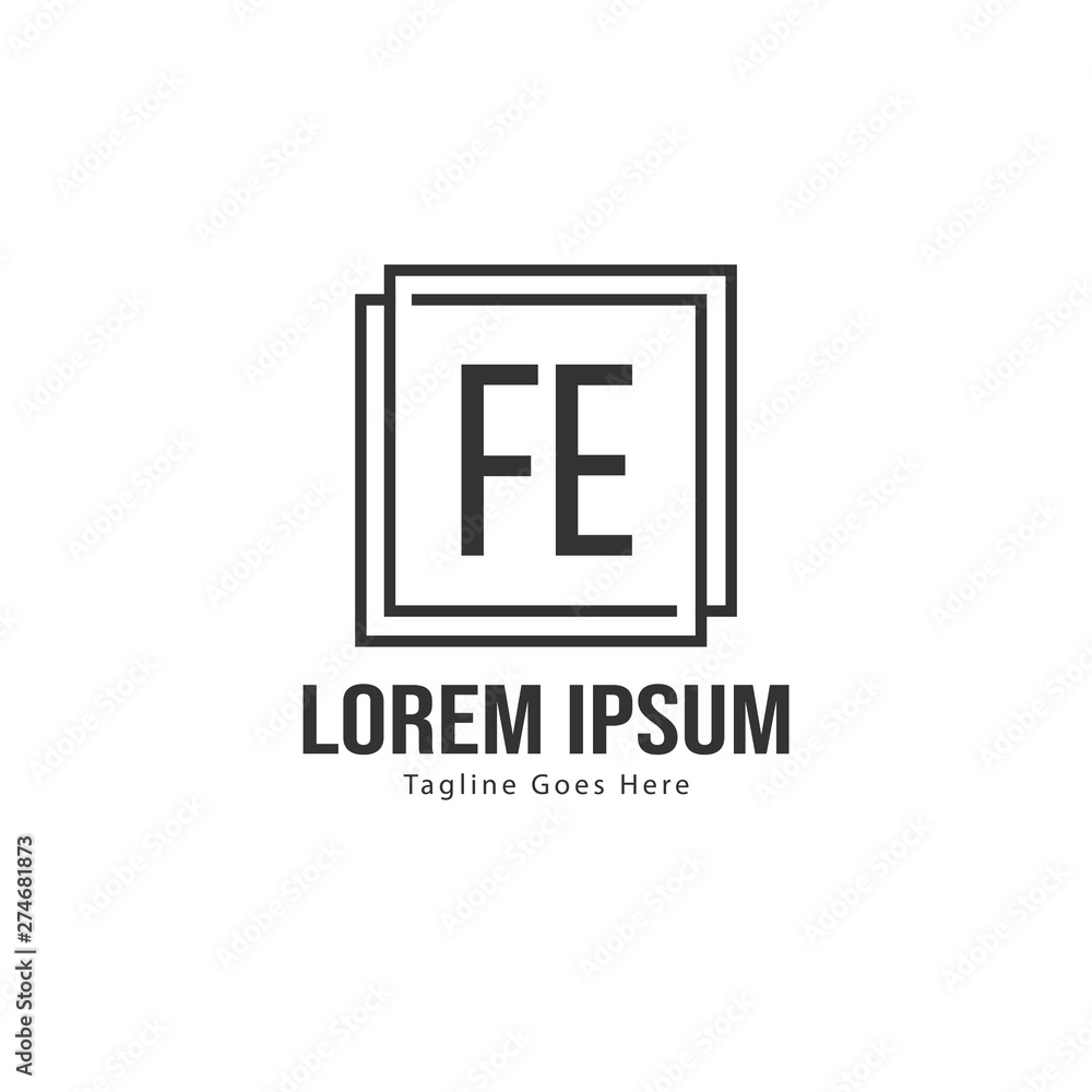Initial FE logo template with modern frame. Minimalist FE letter logo vector illustration Initial FE logo template with modern frame. Minimalist FE letter logo vector illustration
