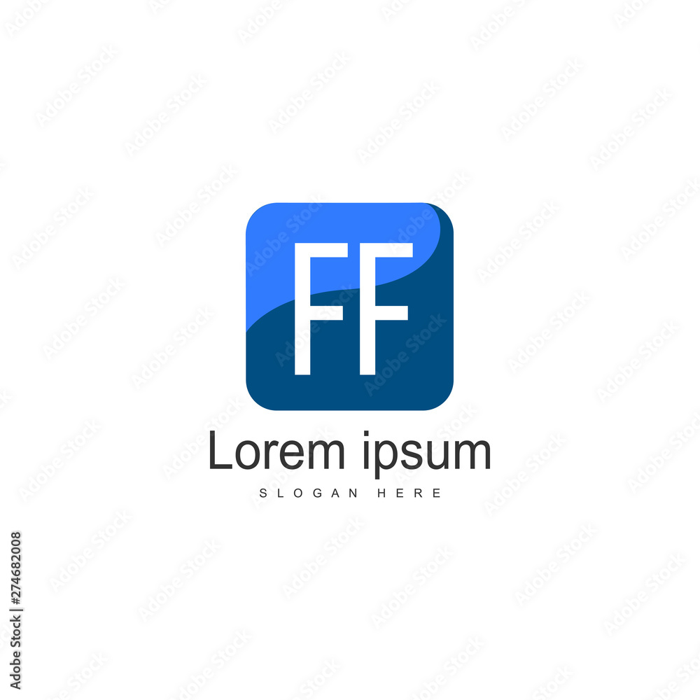 Initial FF logo template with modern frame. Minimalist FF letter logo vector illustration Initial FF logo template with modern frame. Minimalist FF letter logo vector illustration