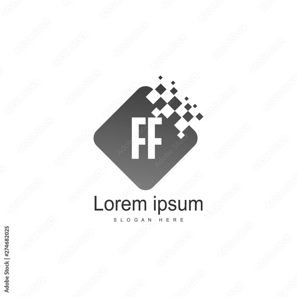 Obraz premium Initial FF logo template with modern frame. Minimalist FF letter logo vector illustration