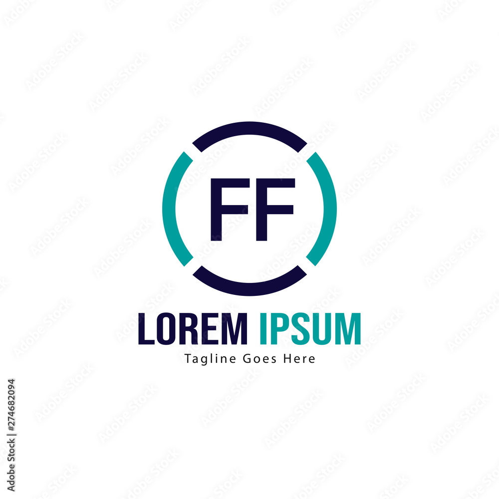 Initial FF logo template with modern frame. Minimalist FF letter logo vector illustration Initial FF logo template with modern frame. Minimalist FF letter logo vector illustration