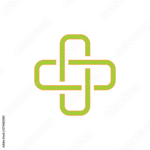 linked plus medical logo vector