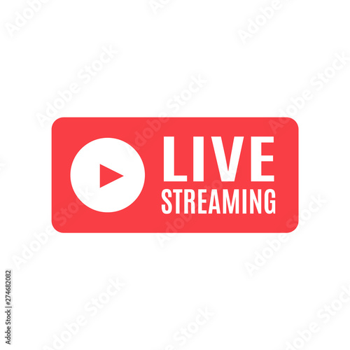 Live Streaming icon. Emblem for broadcasting or online tv stream