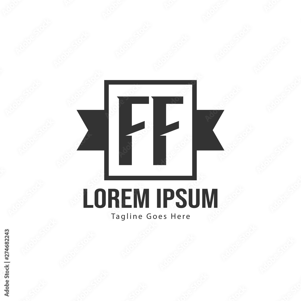 Initial FF logo template with modern frame. Minimalist FF letter logo vector illustration Initial FF logo template with modern frame. Minimalist FF letter logo vector illustration