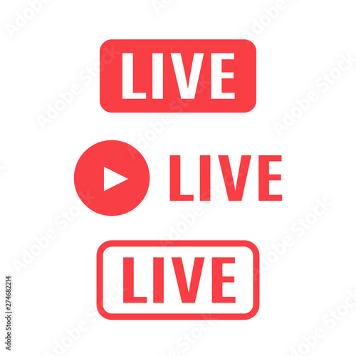 Live Streaming icon. Emblem for broadcasting or online tv stream