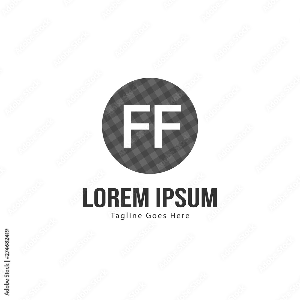 Initial FF logo template with modern frame. Minimalist FF letter logo vector illustration Initial FF logo template with modern frame. Minimalist FF letter logo vector illustration