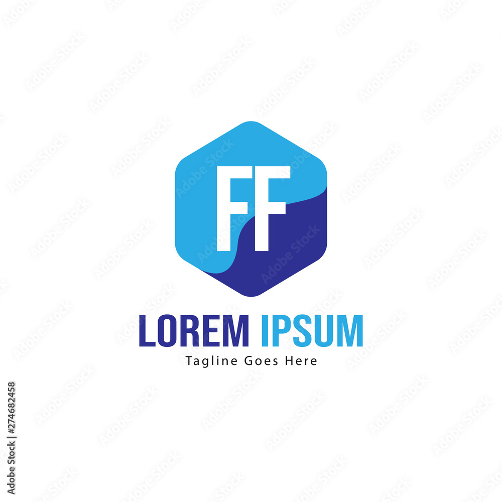 Initial FF logo template with modern frame. Minimalist FF letter logo vector illustration Initial FF logo template with modern frame. Minimalist FF letter logo vector illustration