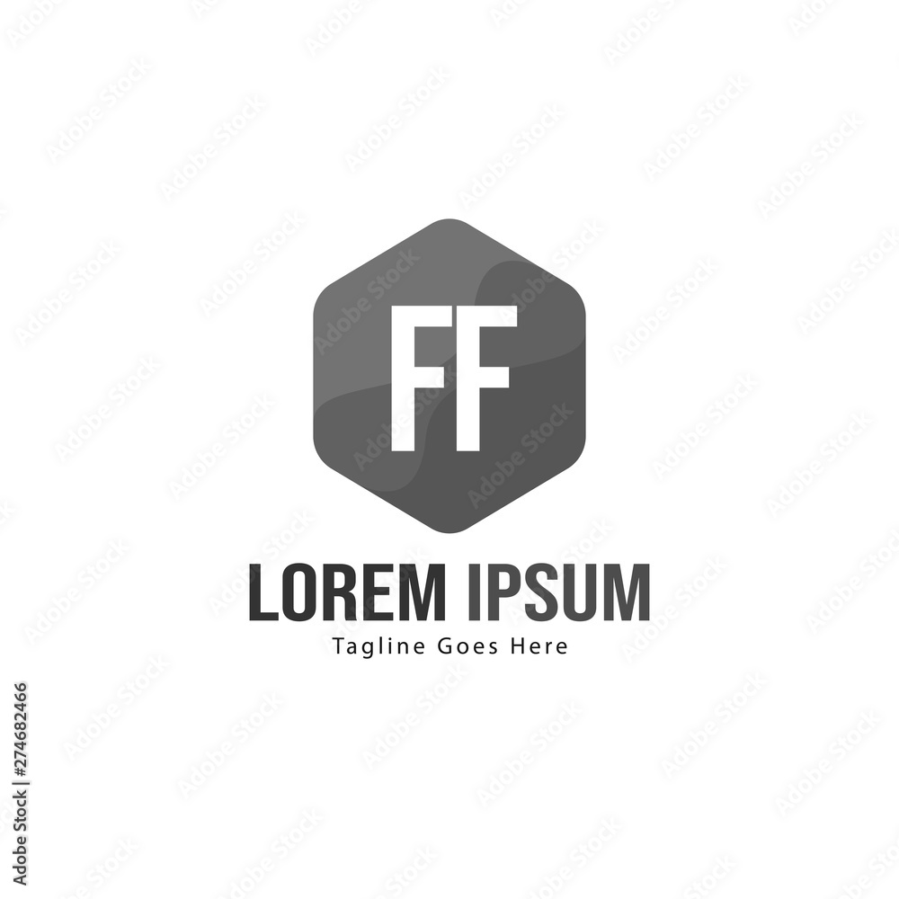 Fototapeta premium Initial FF logo template with modern frame. Minimalist FF letter logo vector illustration