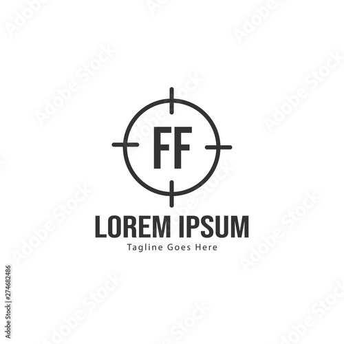 Initial FF logo template with modern frame. Minimalist FF letter logo vector illustration