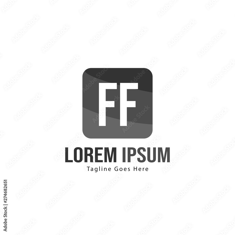 Fototapeta premium Initial FF logo template with modern frame. Minimalist FF letter logo vector illustration