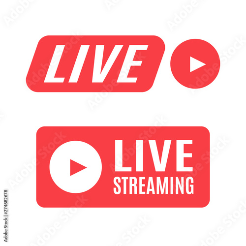 ON AIR sign. Live Streaming icon. Streaming vector sign