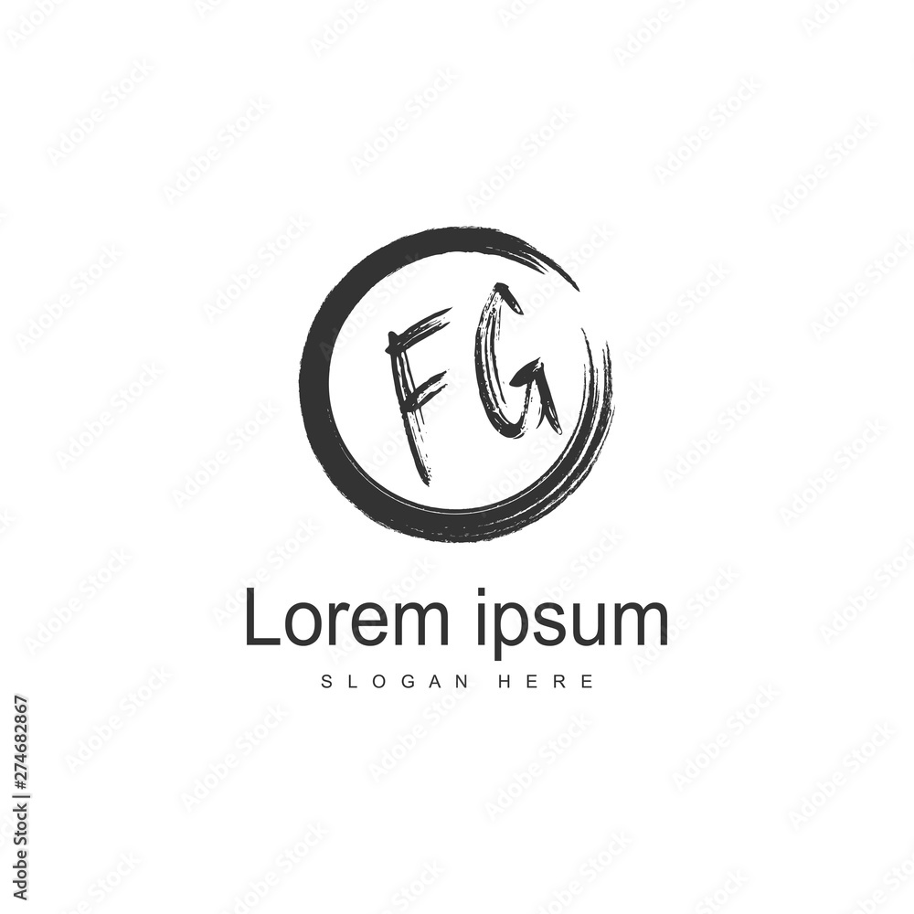 Initial FG logo template with modern frame. Minimalist FG letter logo vector illustration Initial FG logo template with modern frame. Minimalist FG letter logo vector illustration